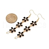 Zinc Alloy Enamel Flower Dangle Earrings EJEW-JE06462-03-4