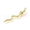 Snake Brass Micro Pave Cubic Zirconia Pendants KK-V007-007P-03-2