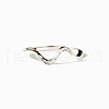 Wave Shaped Brass Micro Pave Clear Cubic Zirconia Finger Rings FS-WG385C2-03-5
