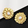 304 Stainless Steel Plastic Imitation Pearl Stud Earrings EJEW-U070-01G-2