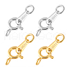   4Pcs 2 Colors 925 Sterling Silver Spring Ring Clasps STER-PH0001-98-7