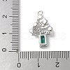 Brass Micro Pave Cubic Zirconia Pendants KK-P290-49P-3