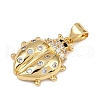 Brass Micro Pave Cubic Zirconia Pendants KK-A260-07D-G-2