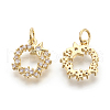 Brass Micro Pave Cubic Zirconia Charms KK-F774-09G-NR-2