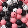 Round Food Grade Eco-Friendly Silicone Focal Beads SIL-YW0001-14B-2