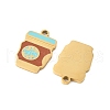 304 Stainless Steel Enamel Charms STAS-R168-01B-G-2
