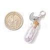Chakra Natural & Synthetic Gemstone Chips inside Glass Wishing Bottle Pendant Decoration HJEW-JM03309-3