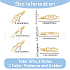 SUPERFINDINGS 6Pcs 3 Styles 2 Colors Rack Plating Brass Clear Cubic Zirconia Watch Band Clasps KK-FH0007-36-2