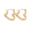 Ion Plating(IP) 304 Stainless Steel Heart Hoop Earrings for Women X-EJEW-G293-25G-1