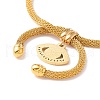 Enamel Evil Eye Charm Slider Bracelet with Round Mesh Chain for Women BJEW-C013-04G-3