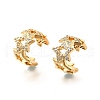 Brass Micro Pave Clear Cubic Zirconia Cuff Earrings EJEW-F370-02G-3