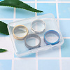 4Pcs 4 Colors Stainless Steel Grooved Finger Ring Settings STAS-TA0002-14A-3