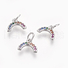 Brass Cubic Zirconia Charms ZIRC-E162-14P-2