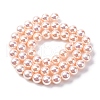 UV Plating Pearlized Glass Pearl Beads Strands GLAA-F128-01B-T09-4