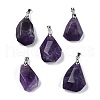 Natural Amethyst Faceted Nuggets Pendants G-B139-01P-01-1
