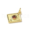 Brass Micro Pave Cubic Zirconia Charms KK-I276-52G-2