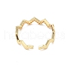 Brass Micro Pave Cubic Zirconia Open Cuff Rings RJEW-R146-02G-2