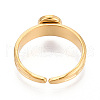 304 Stainless Steel Cuff Ring Components STAS-T066-08G-3