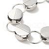 304 Stainless Steel Flat Round Link Chain Bracelet BJEW-Q776-02C-01-3
