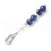 Faceted Round Natural Quartz Crystal & Lapis Lazuli & Kyanite Beaded Pendants PALLOY-JF03529-02-3