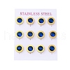 304 Stainless Steel Flat Round Stud Earrings EJEW-C099-23G-01-4