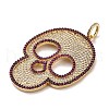 Brass Micro Pave Cubic Zirconia Pendants KK-U076-01G-3