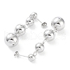 Brass Round Ball Dangle Stud Earrings for Women EJEW-D086-03P-2