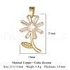 Brass Micro Pave Cubic Zirconia Pendants ZIRC-OY001-46G-2
