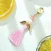 Angel Glass Pearl & MIYUKI Seed Beaded & Polycotton Tassel Pendant Decorations HJEW-MZ00197-03-4