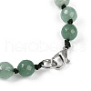 8mm Faceted Round Natural Green Aventurine Beaded Necklaces NJEW-F327-01A-02-5