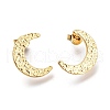 304 Stainless Steel Hammered Crescent Moon Stud Earrings EJEW-H100-07G-1