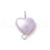 Imitation Pearl Acrylic Heart Connector Charms PALLOY-JF03916-02-3