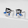 S925 Sterling Silver Owl Stud Earrings BE9884-2