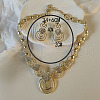 Vortex Alloy Crystal Rhinestone Pendant Necklaces & Stud Dangle Earrings Sets FS-WG07C5B-01-3