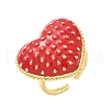 Heart Brass with Enamel Cuff Rings for Women RJEW-A069-10G-4