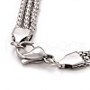 Non-Tarnish 201 Stainless Steel Triple Layered Multi-strand Bracelet STAS-E160-29P-2