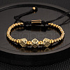 304 Stainless Steel Braided Beads Bracelets WG0F93D-35-1
