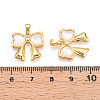 Brass Pave Natural Shell Pendants KK-N257-49G-3