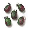 Dyed Natural Marble Pendants G-Z067-03P-05-2