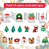 SUNNYCLUE 90Pcs 15 Styles Christmas Theme Opaque Resin Cabochons FIND-SC0011-32-2