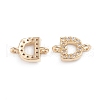 Brass Micro Pave Cubic Zirconia Letter Links ZIRC-I042-16G-D-2