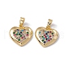 Brass Micro Pave Colorful Cubic Zirconia Pendants KK-E068-VC049-2