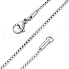 304 Stainless Steel Box Chain Necklaces NJEW-O112-17C-P-2