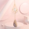 Natural Quartz Crystal Chip Wrapped Moon Hanging Ornaments PW-WG89822-06-1