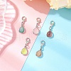 Natural Quartz Crystal & Jade & Strawberry Quartz & Sunstone & Amazonite Faceted Teardrop Pendant Decorations HJEW-JM03320-1