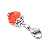 20Pcs 10 Colors Round Glass Pendants Decorations HJEW-JM03406-02-5