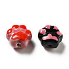 Handmade Printed Porcelain Beads PORC-F005-02-2