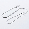 Anti-Tarnish Rhodium Plated 925 Sterling Silver Chain Necklaces STER-F039-14P-1