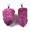 Rough Raw Electroplate Natural Druzy Agate Pendants G-S359-274D-2