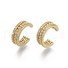 Brass Micro Pave Clear Cubic Zirconia Cuff Earrings EJEW-R114-025G-NF-3